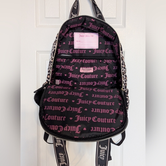 Juicy Couture Kids Leopard Print Gold Sequins Backpack/Knapsack/Carry Handle Bag - Picture 9 of 16